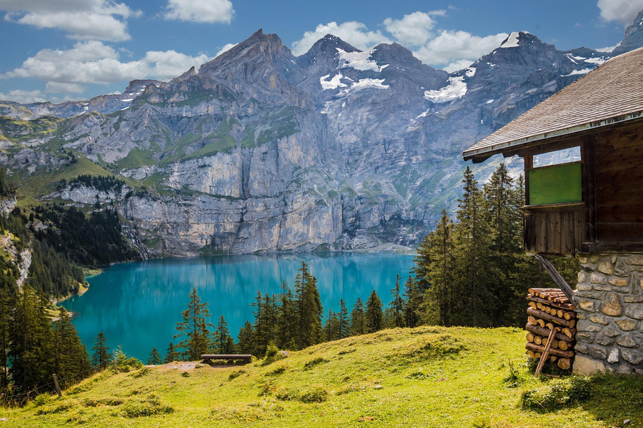 Swiss alpine lake landscape, symbolizing the birth of the Swiss Confederation in 1291