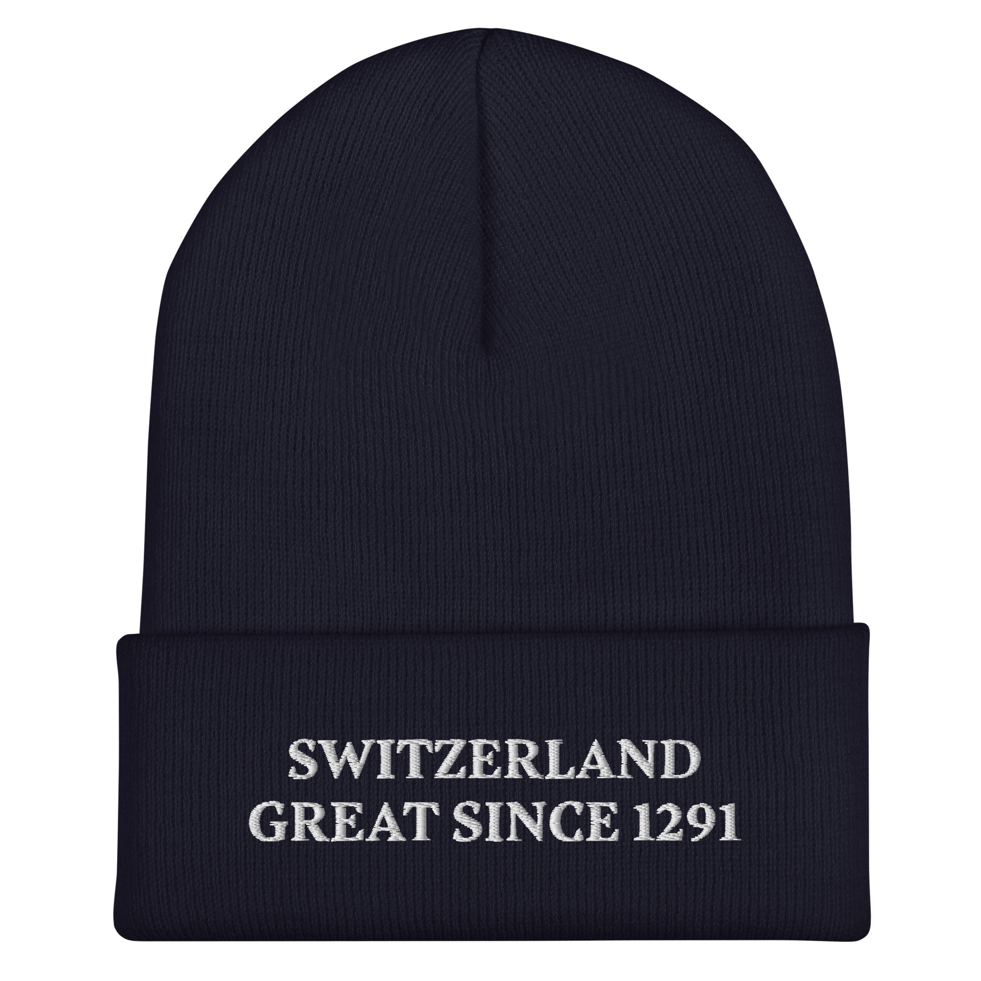 Back view of the Switzerland Great Since 1291 premium beanie